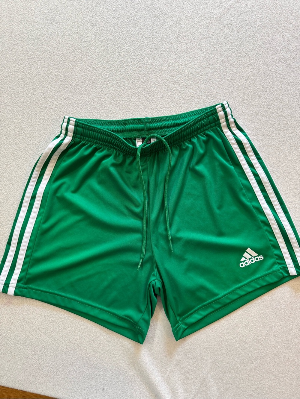 adidas athletic sporty Green Shorts with White Three-Stripes women’s XS